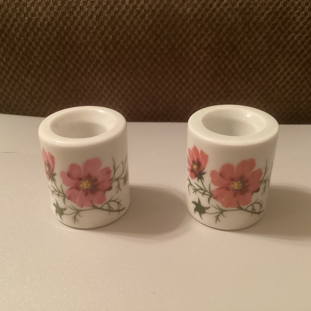 Floral design candle holders